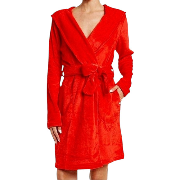 UGG Australia Other - UGG Christmas Ribbon Red Miranda plush hooded robe with belt tie size M